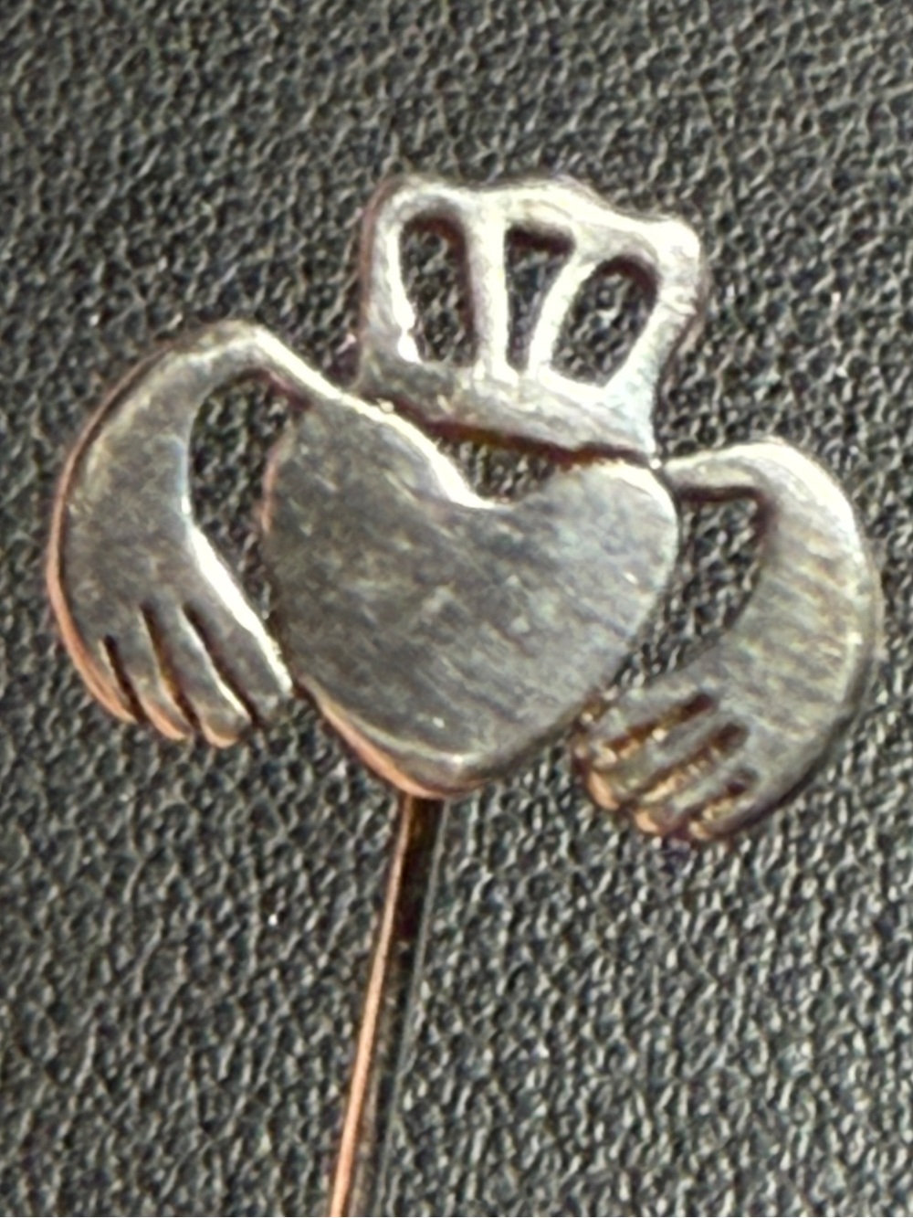 Vintage Sterling Authentic Estate Acquired Ireland Claddagh Stick Pin Signed